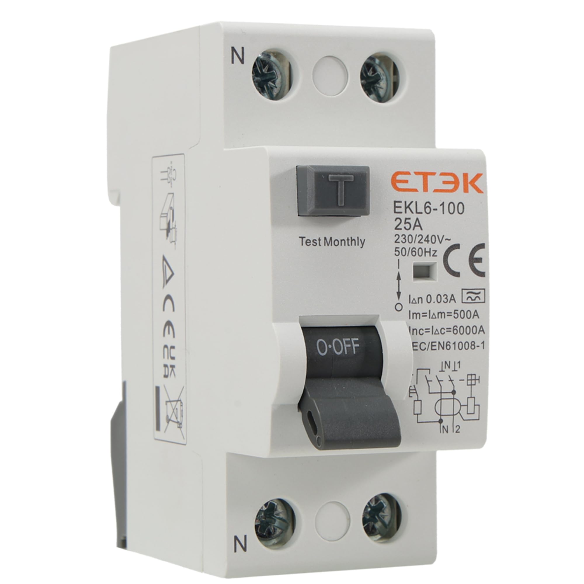 Interruptor Diferencial Superinmunizado 25A 30mA Tipo A - Protección Avanzada contra Fugas - 1P+N 6kA