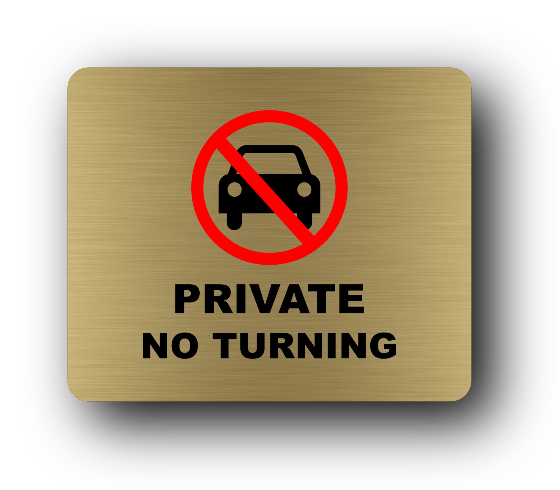 No Vehicle Access Private Property Sign – 11x9.5cm Brushed Aluminium, Weatherproof, Self-Adhesive