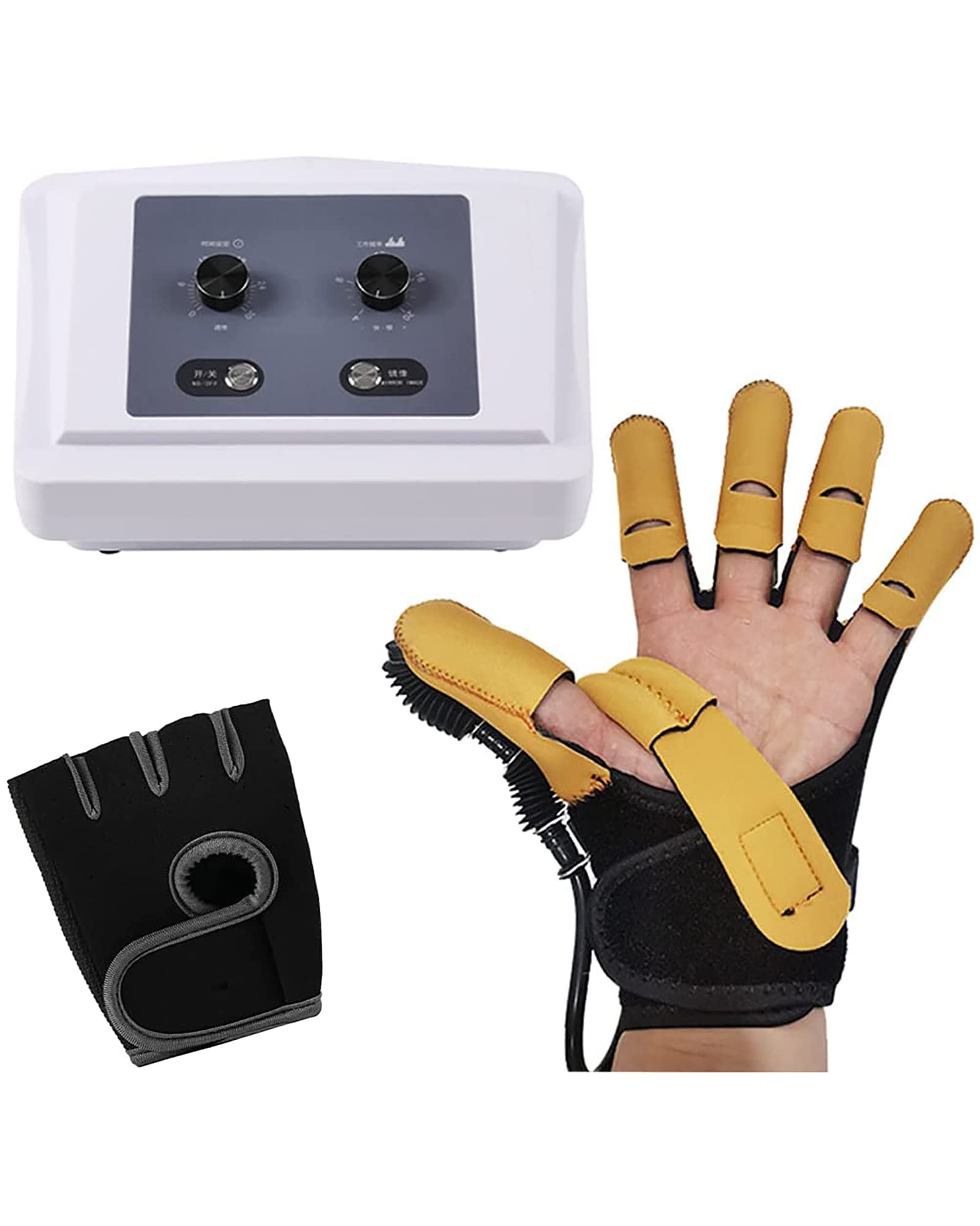 Robot de rehabilitación Ortesis de dedo Protector Carrera Férula de mano Guantes de flexión Equipo de asistencia para ejercicio de tendones, izquierda, S (izquierda L)