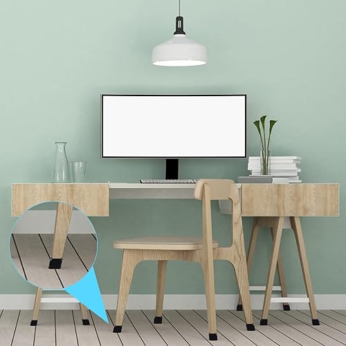 Miniatura 26 de 24 protectores rectangulares de suelo para patas de silla con fieltro, pequeñas tapas de silicona para patas de sillas para suelos de madera dura
