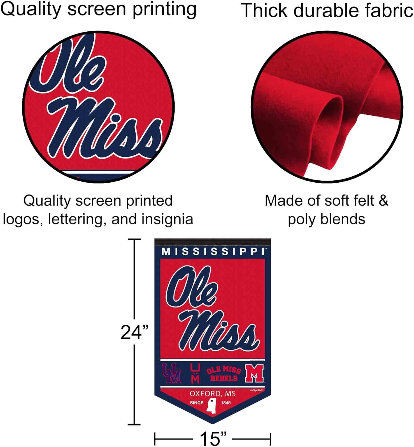 Ole Miss Heritage History Banner Pennant - Image 2