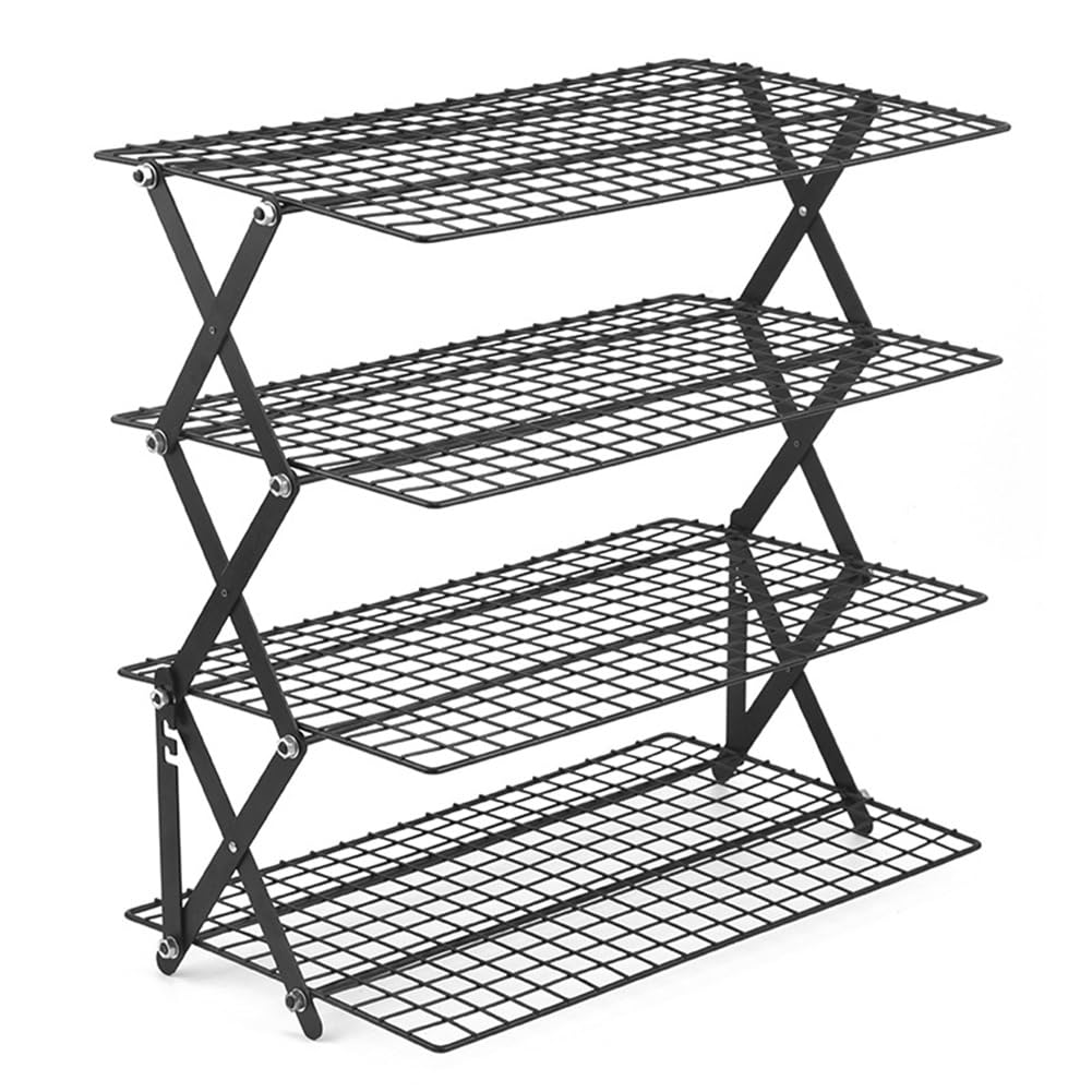 Estante de Almacenamiento Plegable para Exteriores de 4 Niveles con Diseño Ajustable para Aficionados y Principiantes en Repostería