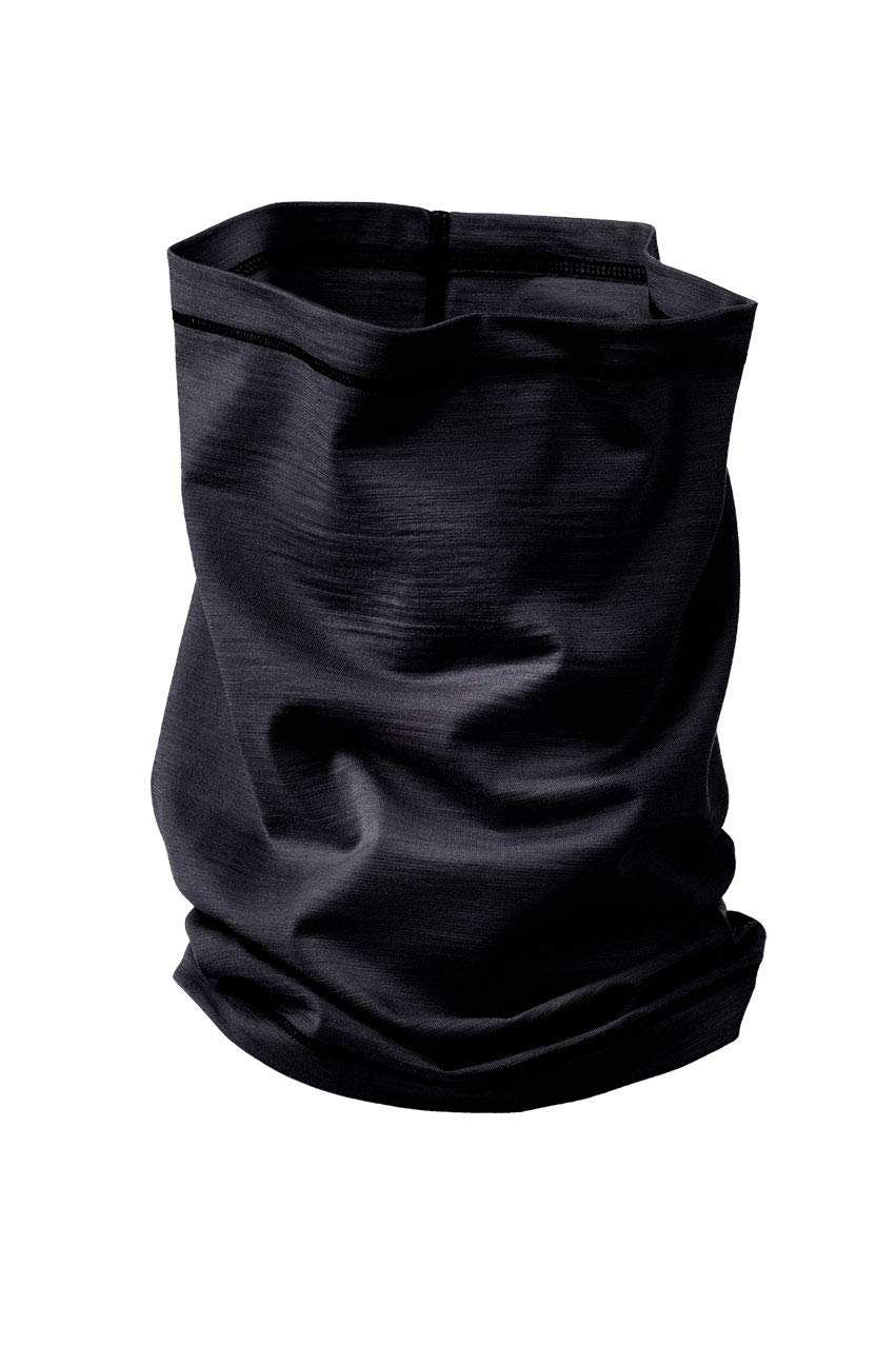 Engel Sports MERINO wool silk Loop scarf tube men women snood neck warmer gaiter (Black)