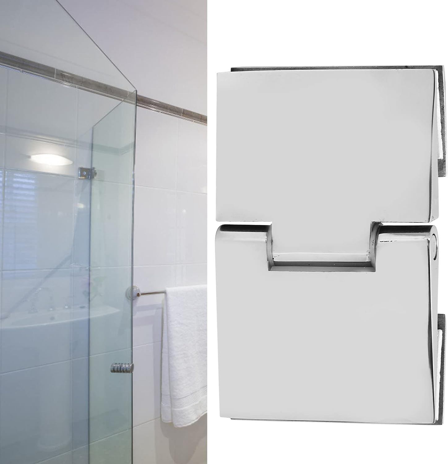 Dfhesdfd One Color Glass Door Hinges, 8‑12Mm Not Easy To Rust 304 Stainless Steel Glass Hinges Beveled Double‑Sided For Toughened Door