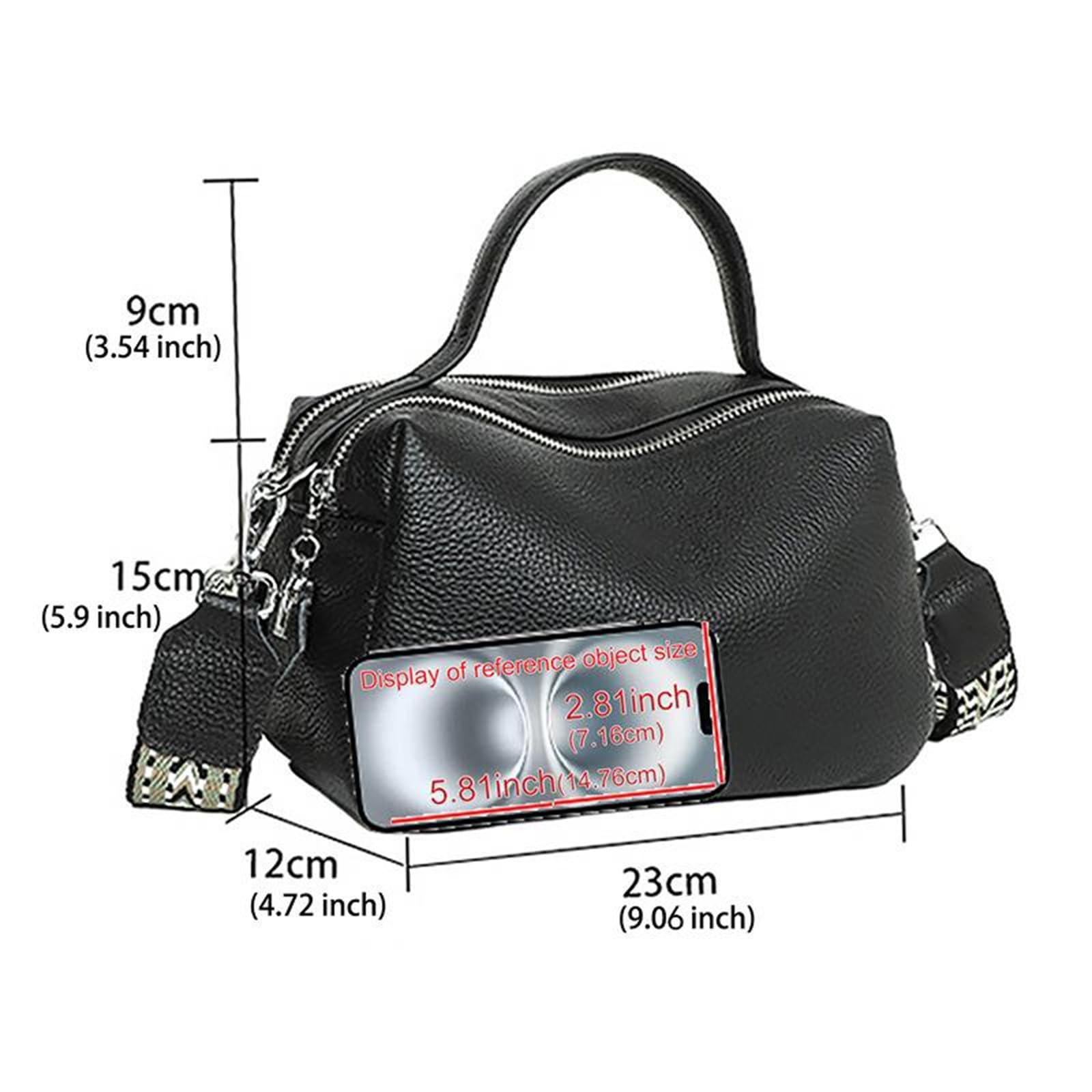 Borsa A Tracolla Semplice Elegante E Versatile di Grande capacità-Nero