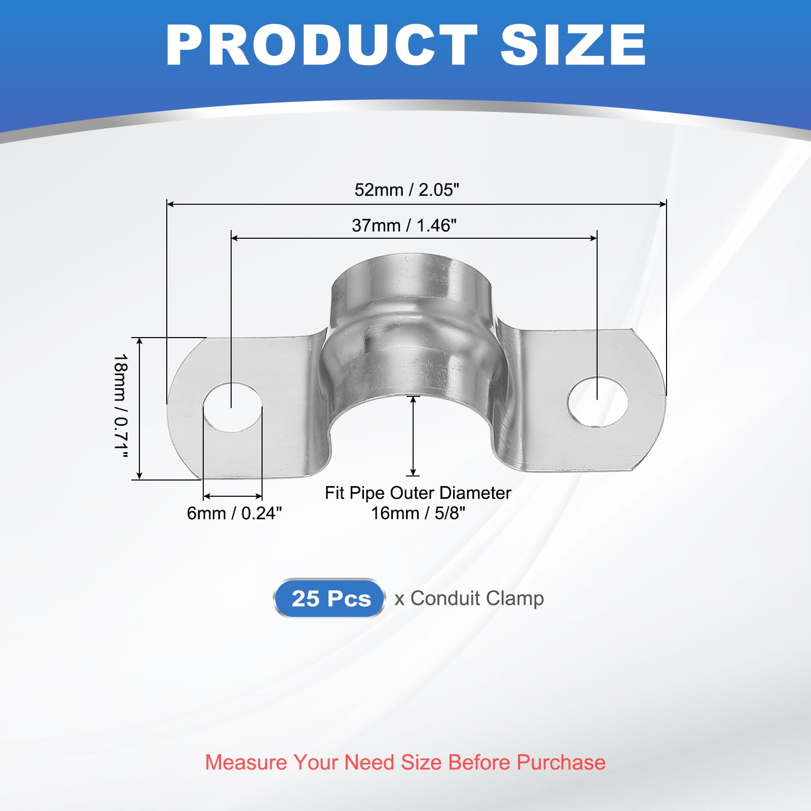 PATIKIL 16mm Rigid Pipe Strap - Image 2