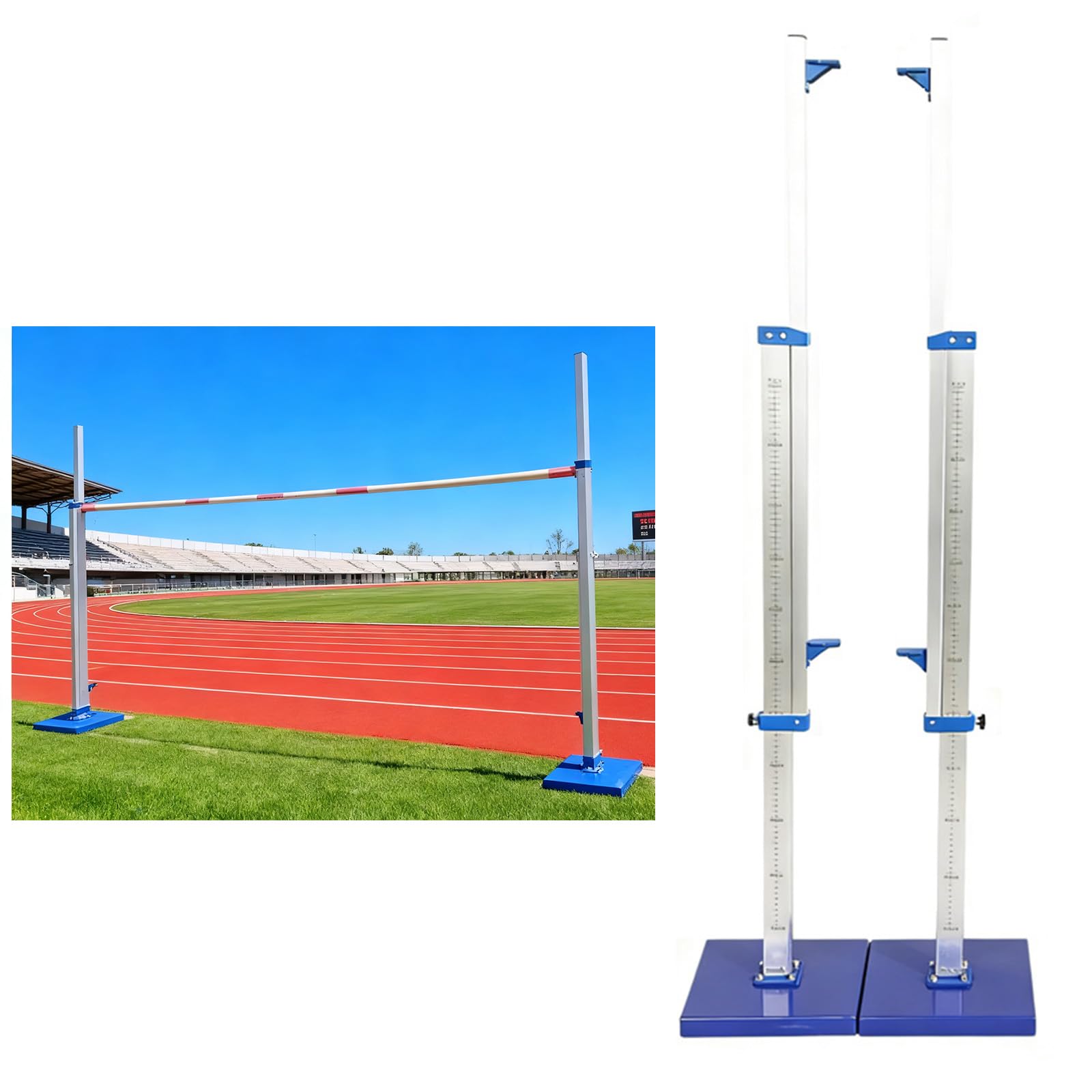 Gymnasium High Jump Standards, Moveable Iron Base High Jump Tester for Track Field, Training Stand for High School Athletics Events(pair)