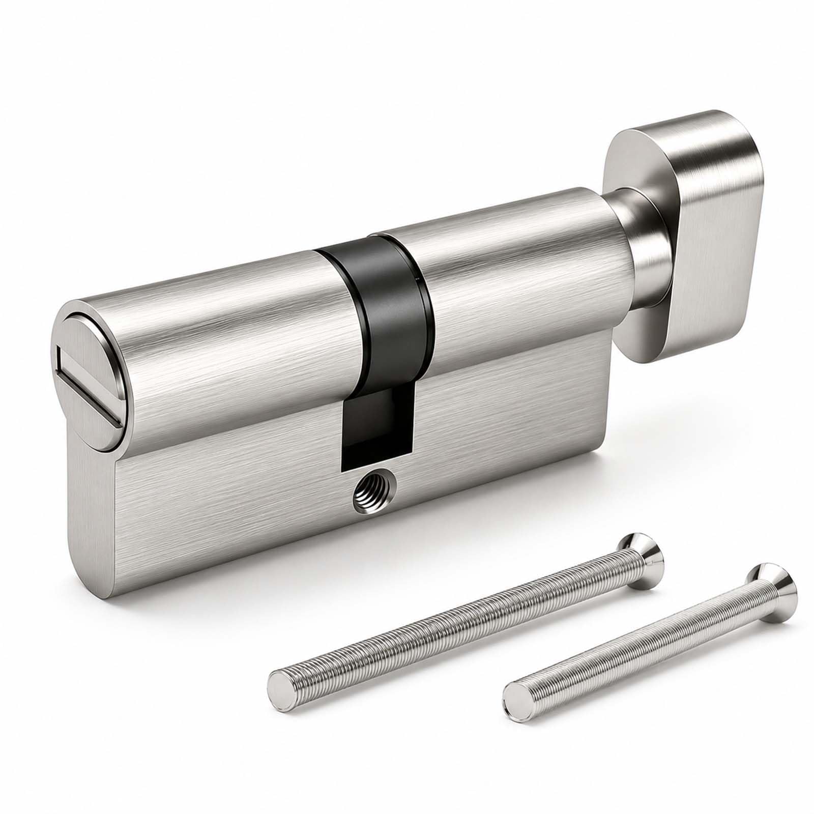 MANICAF Rotary Knob Cylinder 30/30 mm, Toilet Door Lock Bathroom with Emergency Opening Exterior, Cylinder Bathroom Made of Zinc and Copper Core, Bathroom Lock Euro Profile Cylinder for Toilet and — image 1