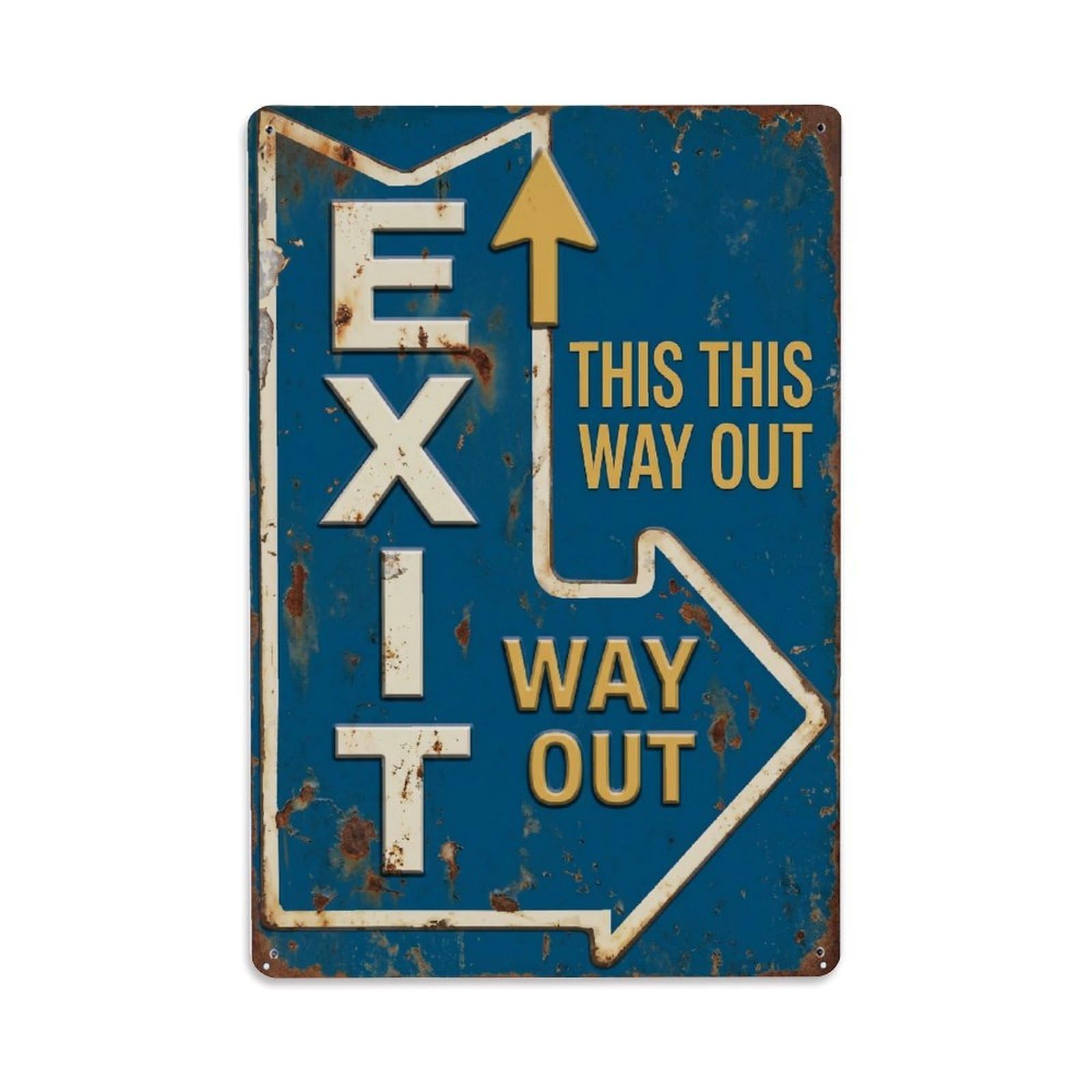 Exit This Way Out Doorway Marker 1 Metal Tin Sign Plaque Wall Decor for Cafe, Club Bar, Office, Home Garden Metal Poster 8x12Inch