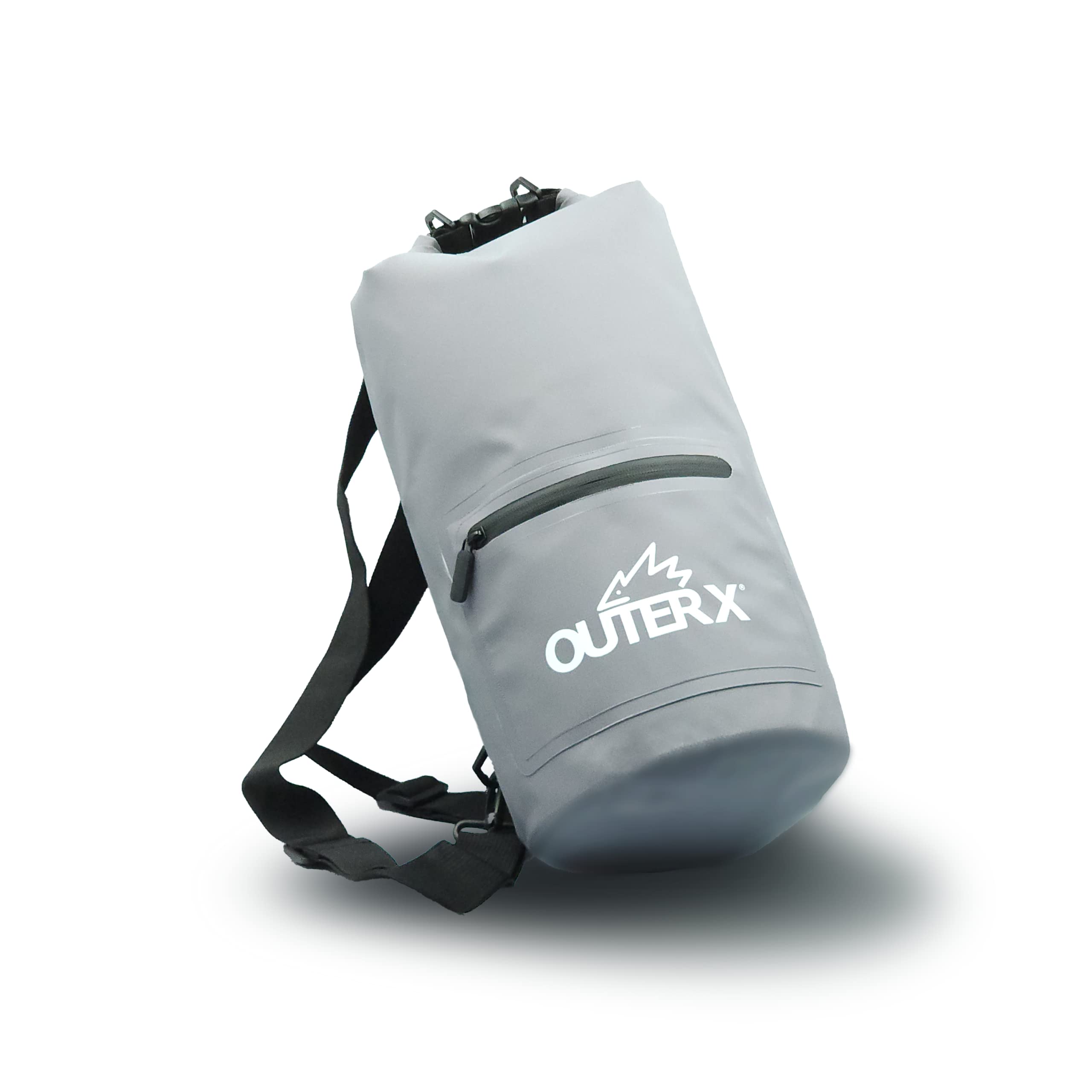 OUTER X Waterproof 10L Dry Bag - Keeps Gear Dry for Outdoor Activities - Zipper Pocket, Two Shoulder Straps