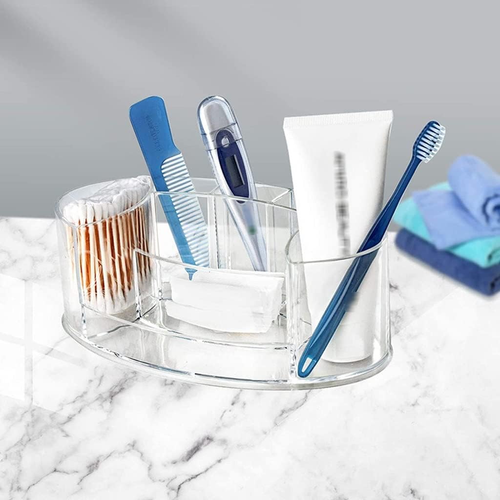 Pencil Organizer Pencil Holder Pen Holder 3 Compartments Transparent Stationery Organizer Makeup Storage Box for Desk Accessories Pencil Holder (Color : A) (A) image 5