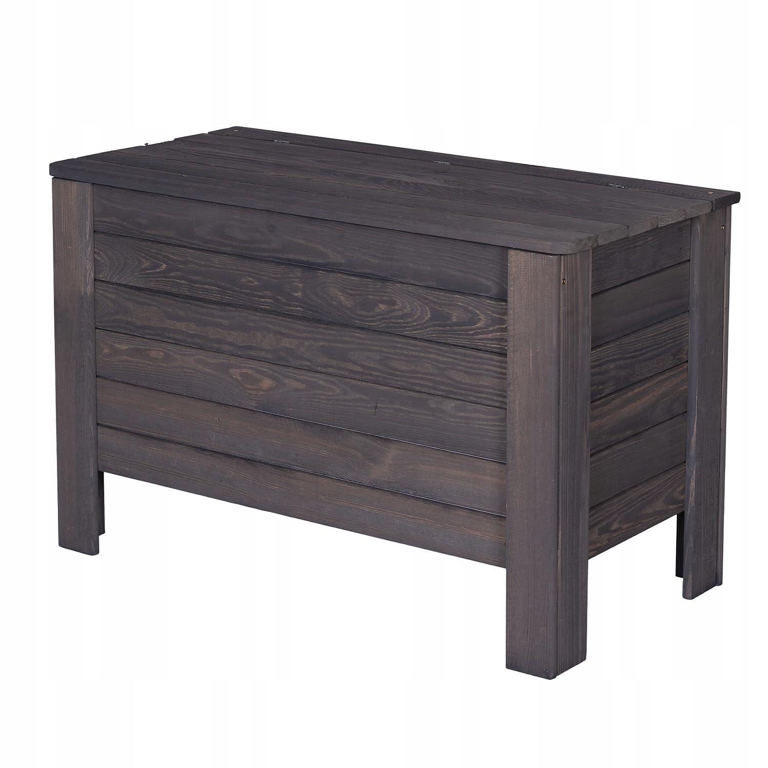 Arcón de Jardín 166 L Madera Maciza de Pino 80x52x40 cm Marrón Caja de Almacenaje para Cojines Baúl Terraza Muebles de Jardín Resistente - 5