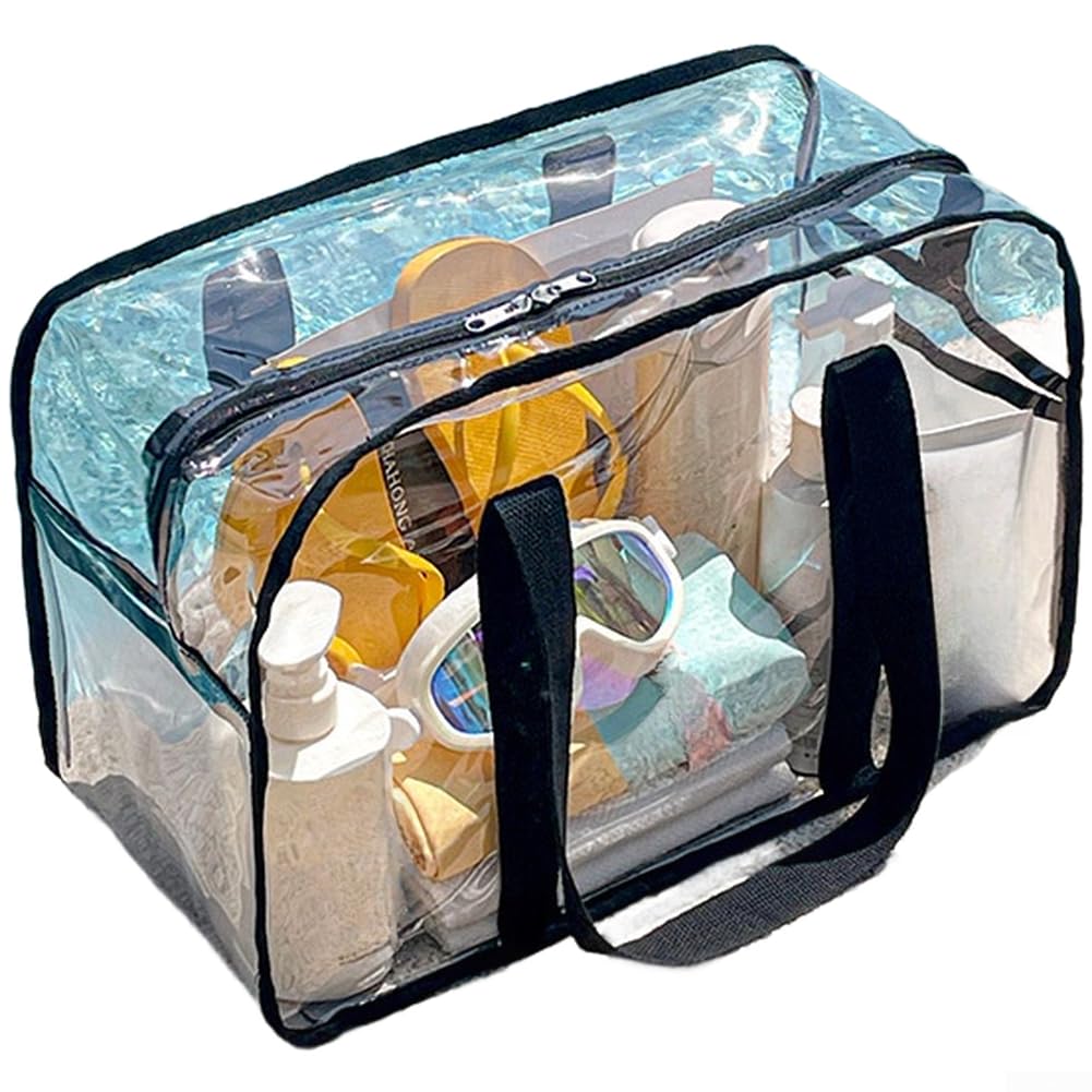 para bolso Cosmético PVC Transparente Espacioso para Viaje (A)