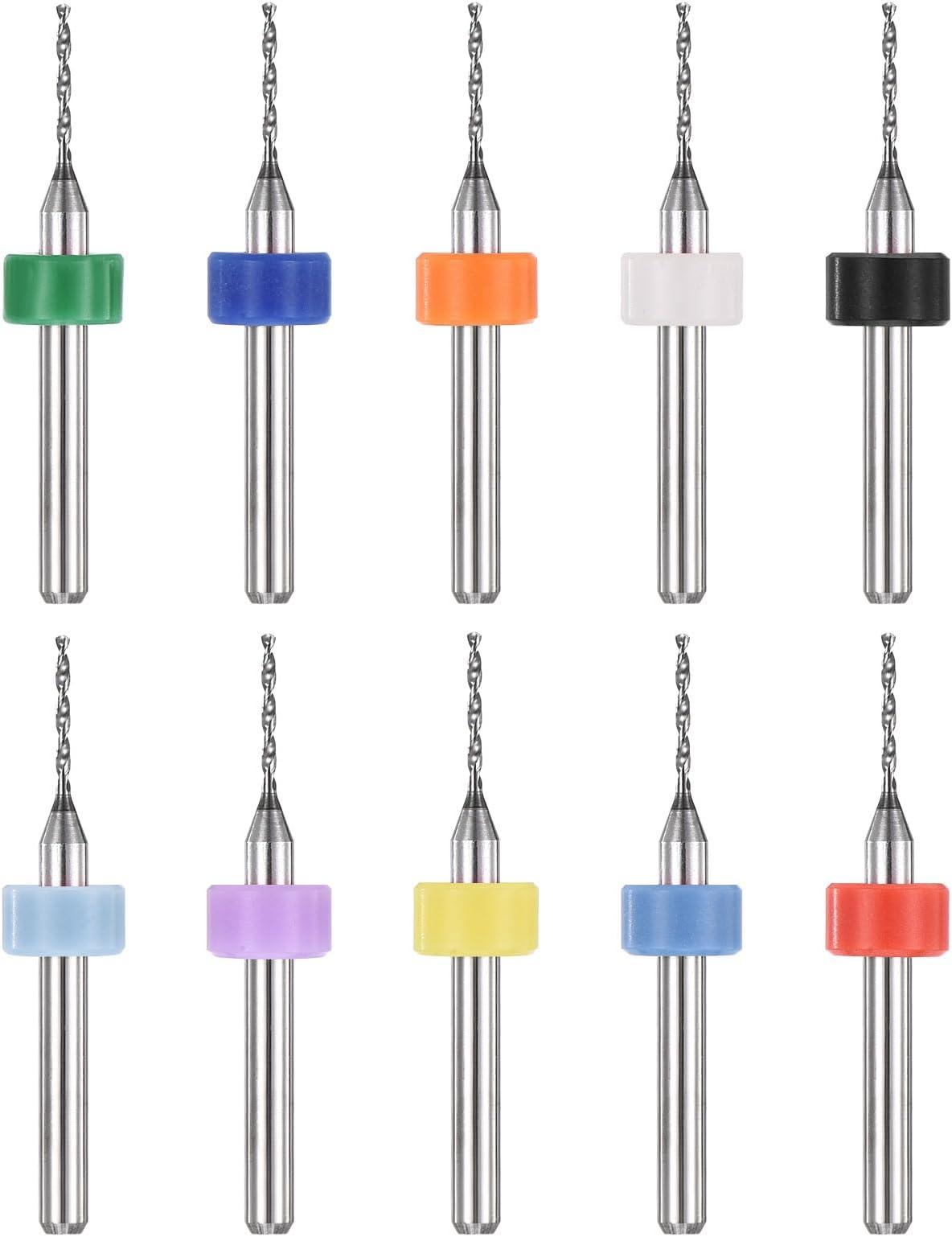 PATIKIL 10 Pack 1mm Micro Drill Bits 1/8" Shank Carbide Tungsten Steel 135° Mini Small Bits Print Circuit Board Drilling Tool for CNC Engraving Precision Machinery