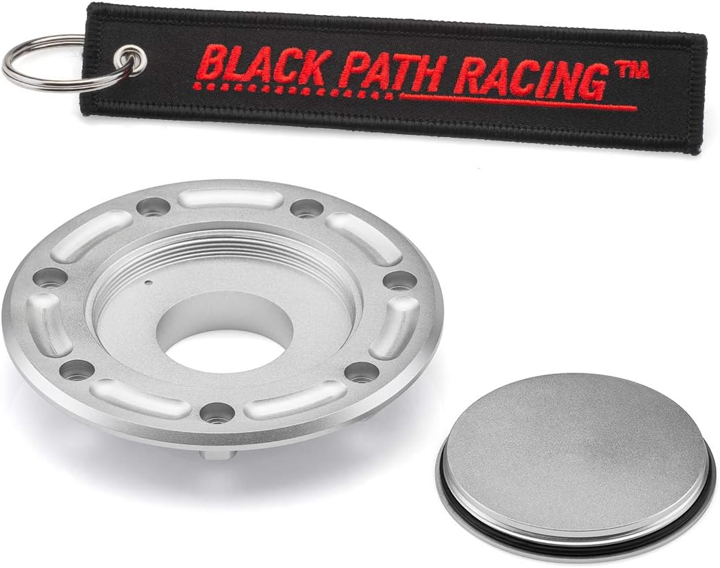 Black Path - Fits 1988-2007 Kawasaki Ninja Gas Cap EX250 250R Motorcycle Fuel Tank Seal Cover (Silver) T6 Billet