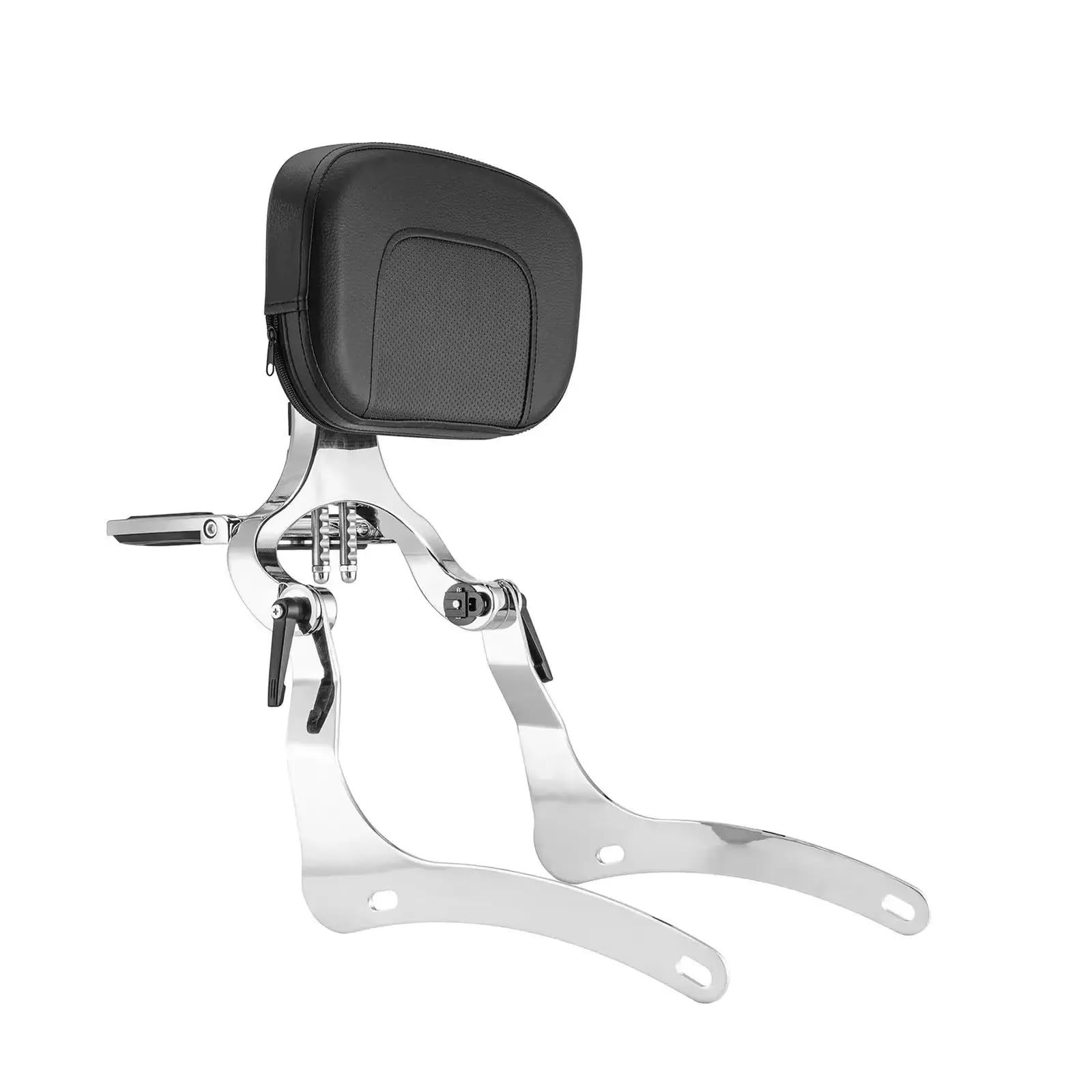 drążek Sissy z bagażnikiem Akcesoria motocyklowe oparcie pasażera regulowane składane Sissy Bar pasuje do Kawasaki Vulcan VN 900(Whole Black)
