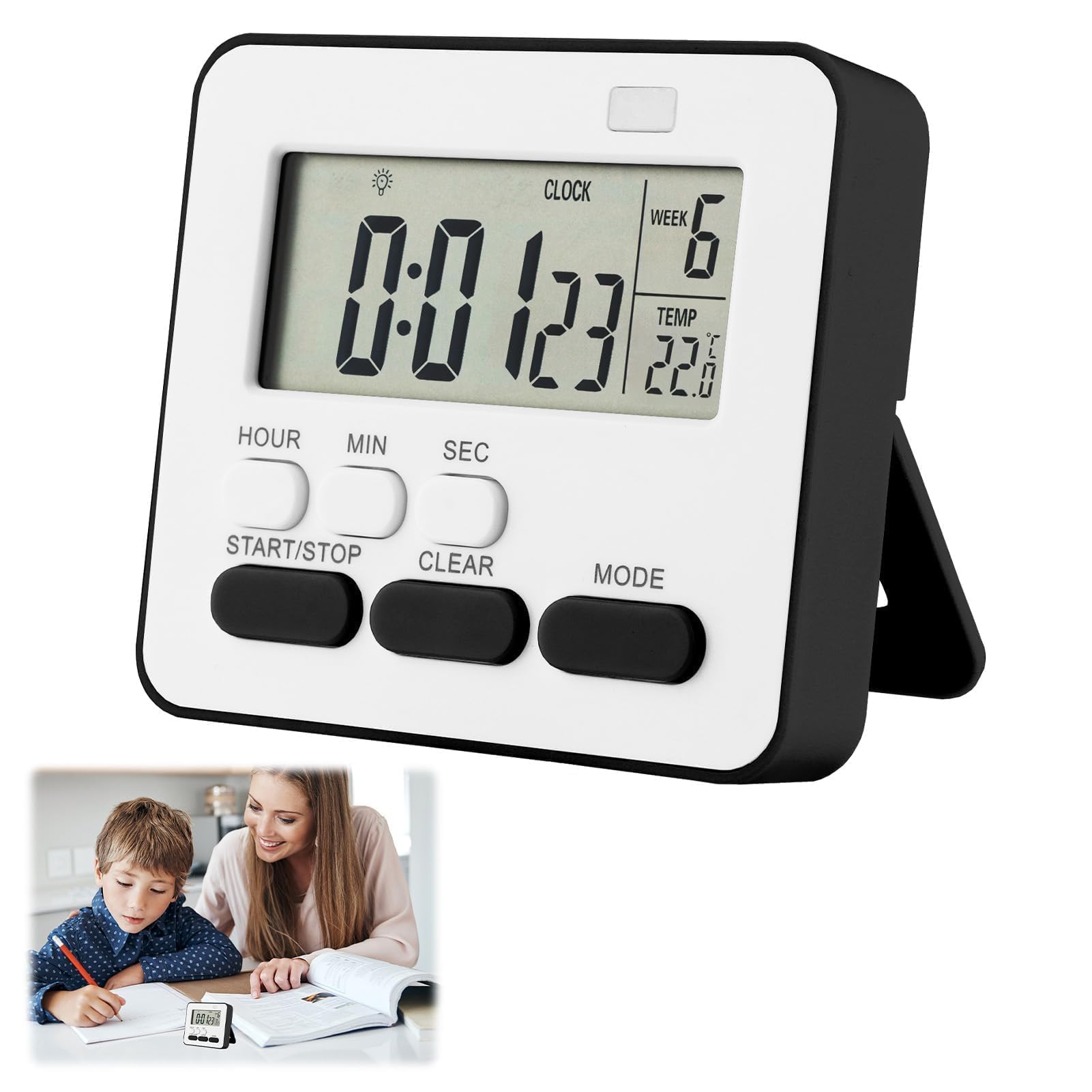 Digital Kitchen Timer Magnetic Countdown Timer 24H Count Up and Down