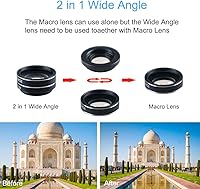 Vista 4 de SEVENKA Kit de lente de cámara de teléfono celular, lente teleobjetivo 18X con obturador remoto, trípode, ojo de pez, macro y lente gran angular