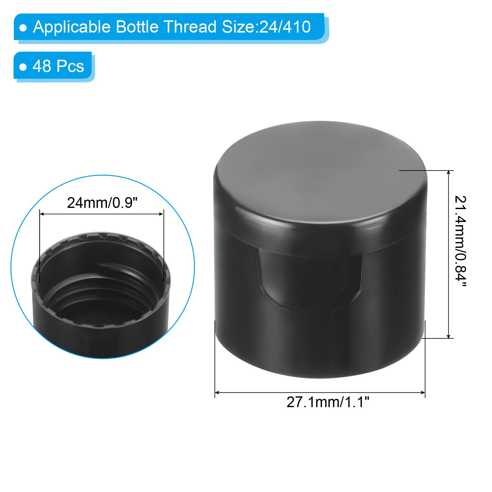PATIKIL 24/410 Replacement Flip Caps, 48Pcs Inner Dia 0.9