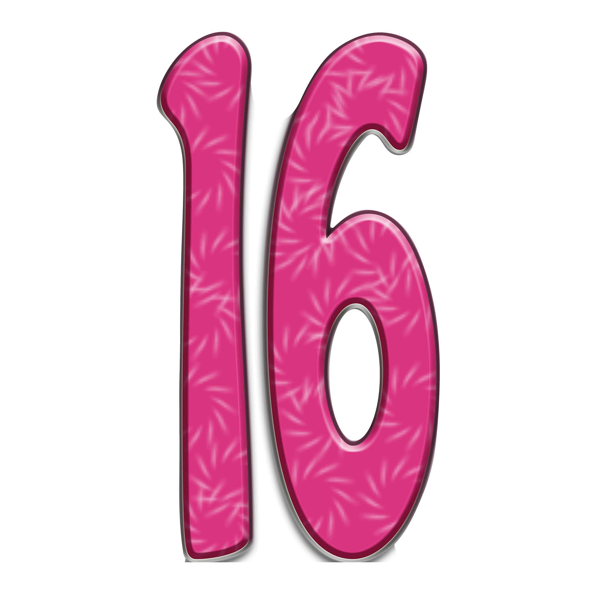 STAR CUTOUTS Ltd Star SC150 Number Large Cardboard Cutout Ultimate Sixteen Themed Happy Birthday Party, Pink 16, Extra