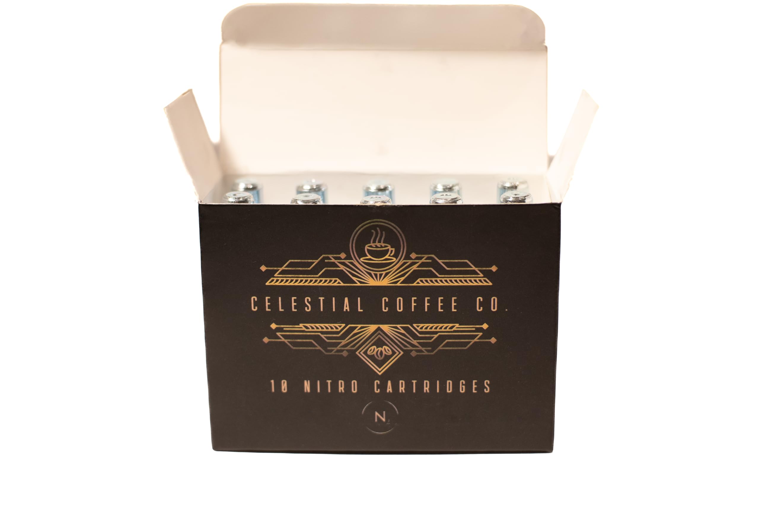 10 Pcs Nitrogen Cartridges for Nitroflow, N2 Cartridges for Nitro Cold Brew Coffee Infusers, Non - Threaded, 2g Nitrogen Gas