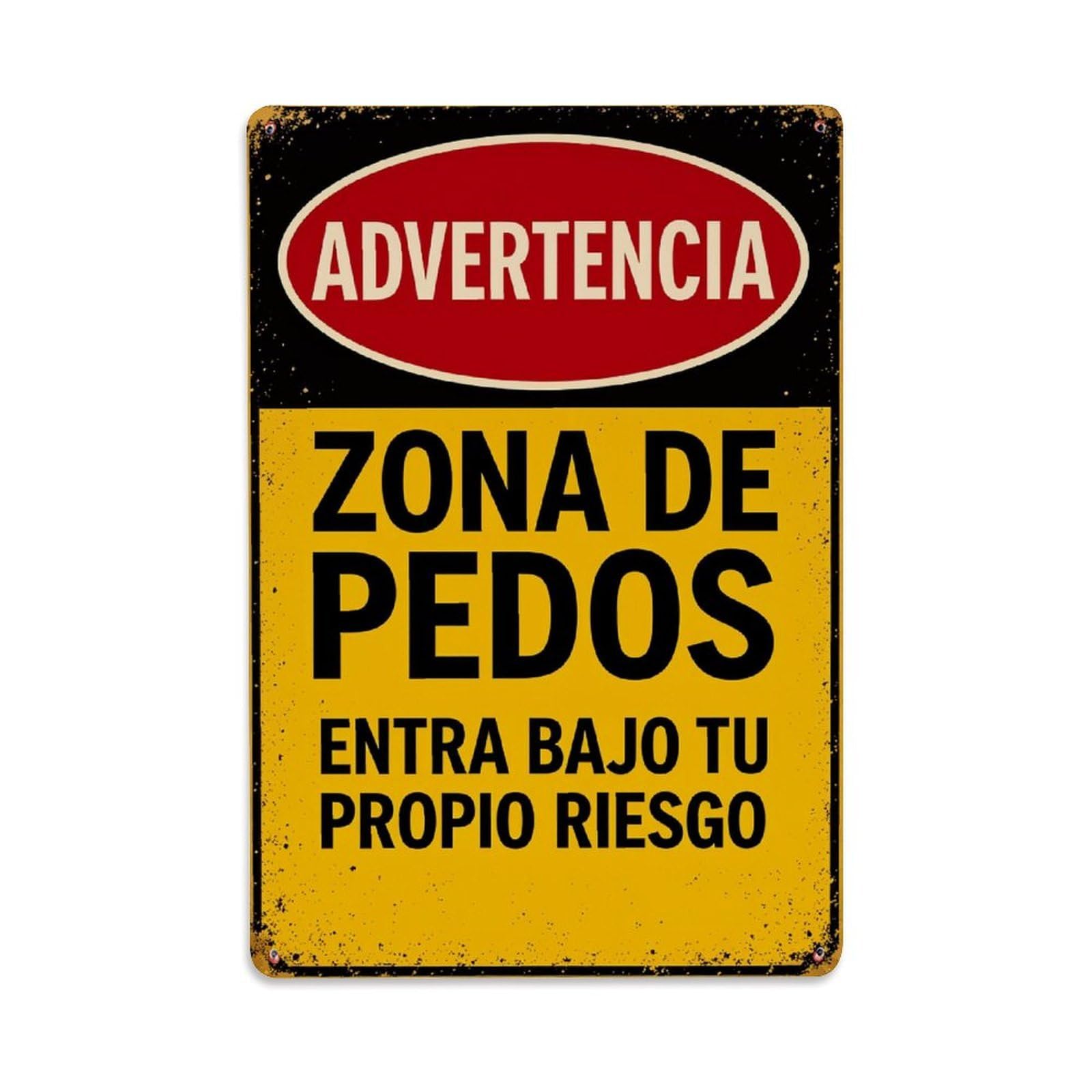 Enderetf Vintage Warning Fart Zone Enter At Your Own Risk Tin Sign Metal Poster, Home Bar Garage Man Cave Cafe Indoor & Outdoor Wall Decoration 8X12inches