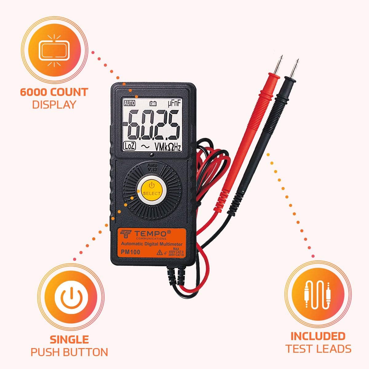TEMPO PM100 Multimeter - Pocket Tester -6 TEMPO PM100 Multimeter - Pocket Tester -6