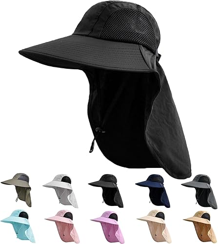 Miniatura 30 de Sombrero de sol para hombres y mujeres con solapa para el cuello, protección UV UPF 50+, sombreros de pesca para senderismo, sombrero de ala ancha