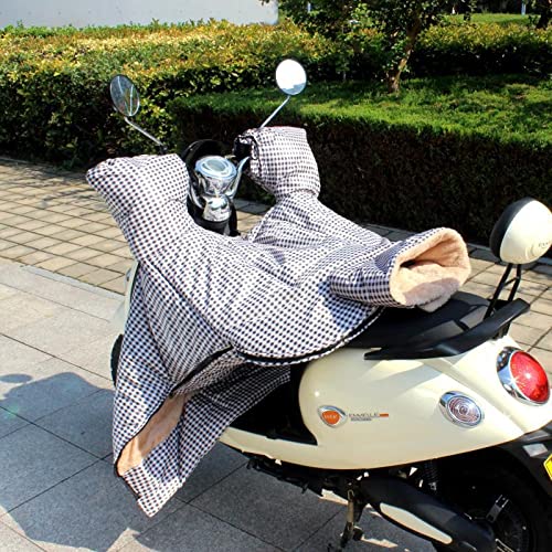 Générique Tablier Scooter, Couvre Jambe Scooter Le Pare-Brise de Voiture électrique est Hiver Plus Velours épais Coupe-Vent Grande Taille Double Eau Pluie Inclusive