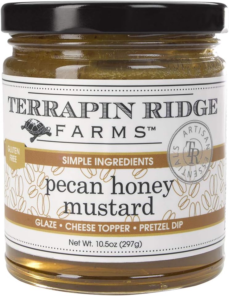 Farms Pecan Honey Mustard – Sweet & Tangy Mustard for Cheese, Meats, Pretzels & More – 10.5 oz Jar