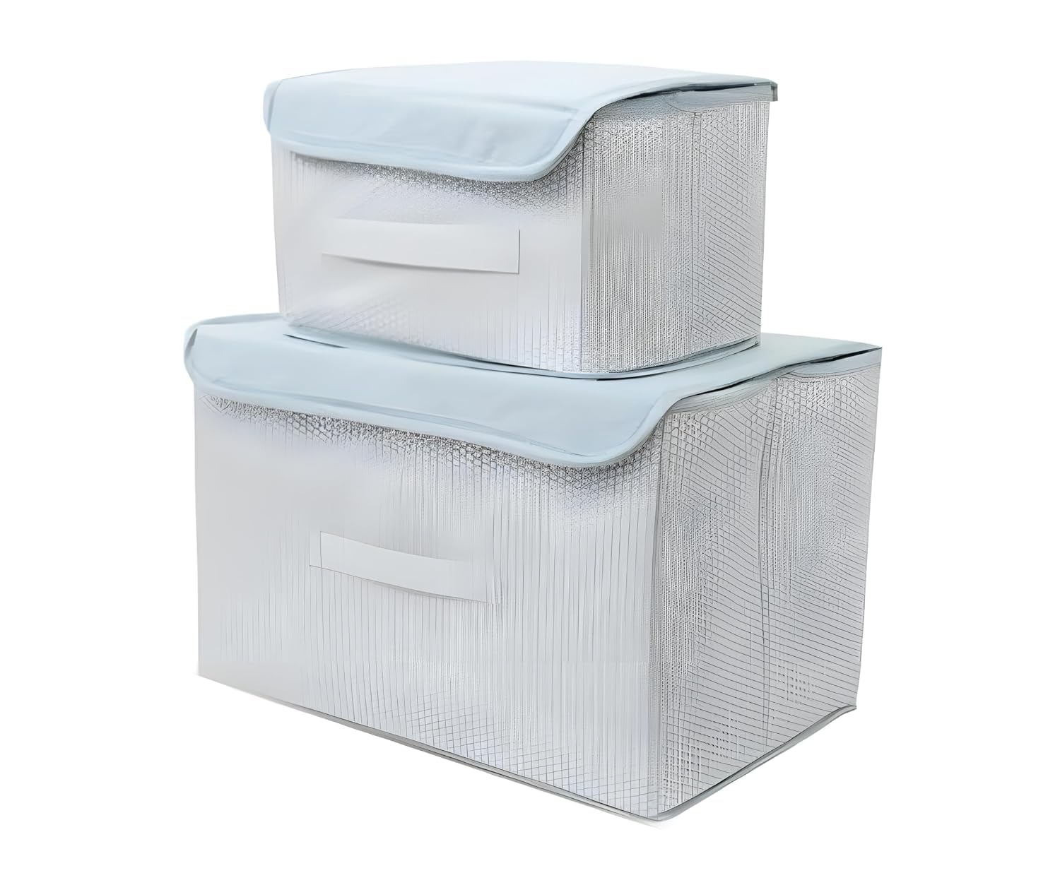 Namami Craft 2 Pack Nylon Wardrobe Bag Underbed Storage Organizer – Moisture Proof, Zippered Closure & Handle for Clothes, Sarees, Bags | Foldable with Lid, Small & Large Sizes, Multipurpose-image-25