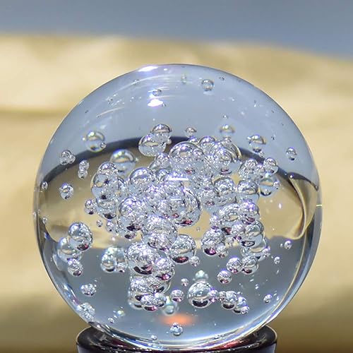 Miniatura 4 de ChezMax Bola de cristal de burbujas de 2 pulgadas (1.969 in) con pisapapeles preciosa bola de vidrio para bola decorativa Lensball fotografía, mirar