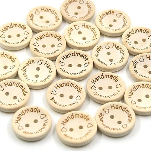 Miniatura 6 de 200 botones de madera hechos a mano de 1 pulgada con botones de amor para manualidades, botones de madera para manualidades, botones redondos a