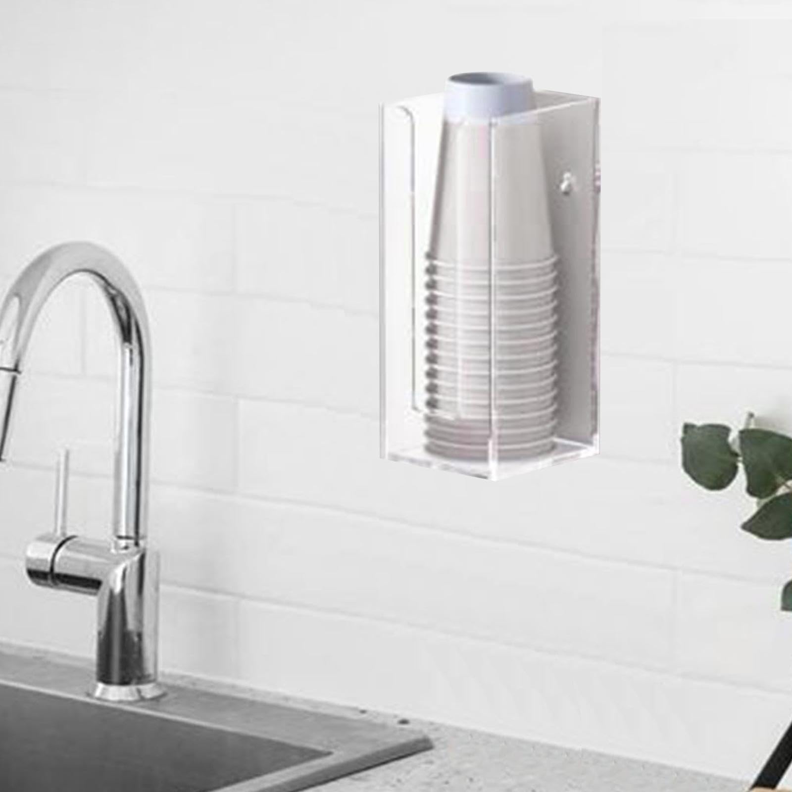 rockible Porta Vasos de Papel Organizador de Cápsulas de Café Dispensador de Vasos Desechables Soporte de Acrílico Transparente Fácil de Usar Adecuado para, 1 Rejilla