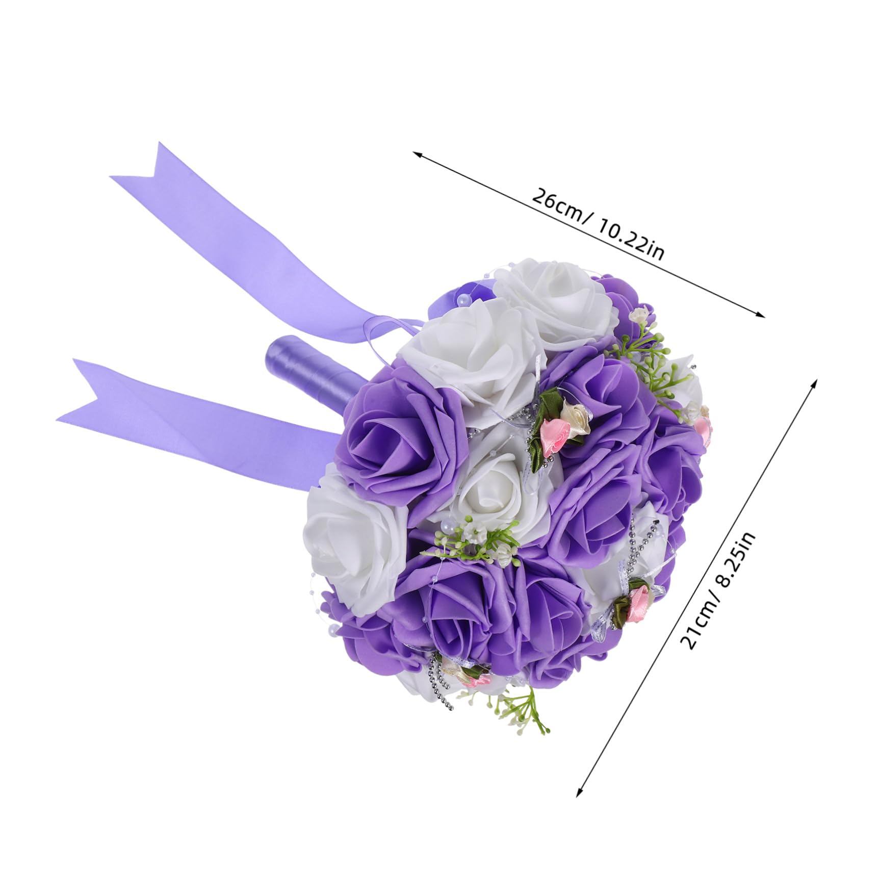 ifundom Brautstrauß Aus Kunstpflanzen Brautblumen Für Hochzeiten Blumenstrauß Für Braut Handblumen Aus Pe Violette Farbe Naturgetreue Dekoration Für Wohnzimmer Und Büro