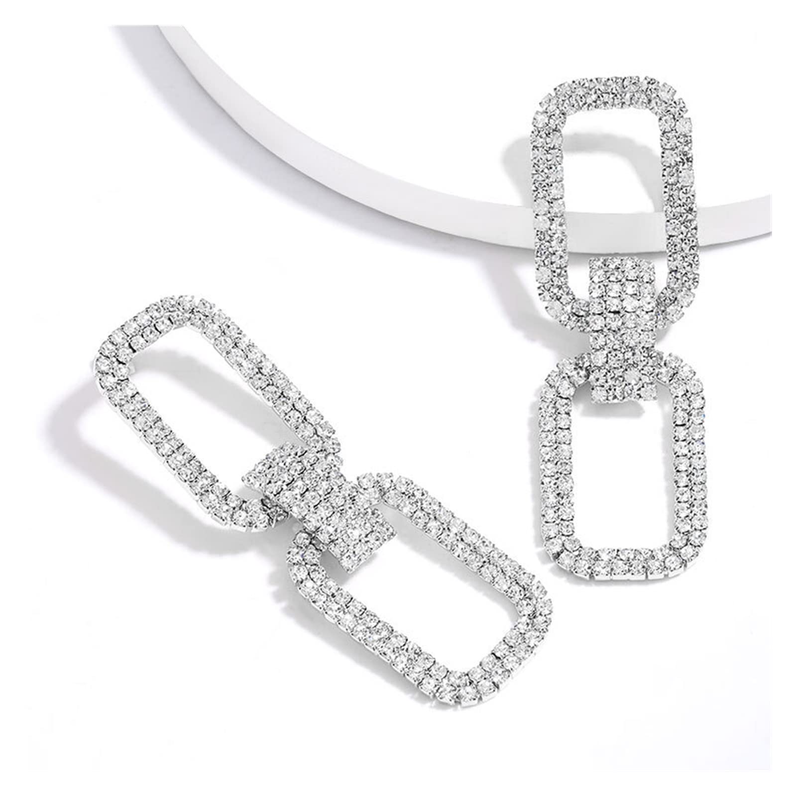 Orecchini Hollow Orecchini Con Strass Pendente Temperamento Donne Orecchini A Bottone