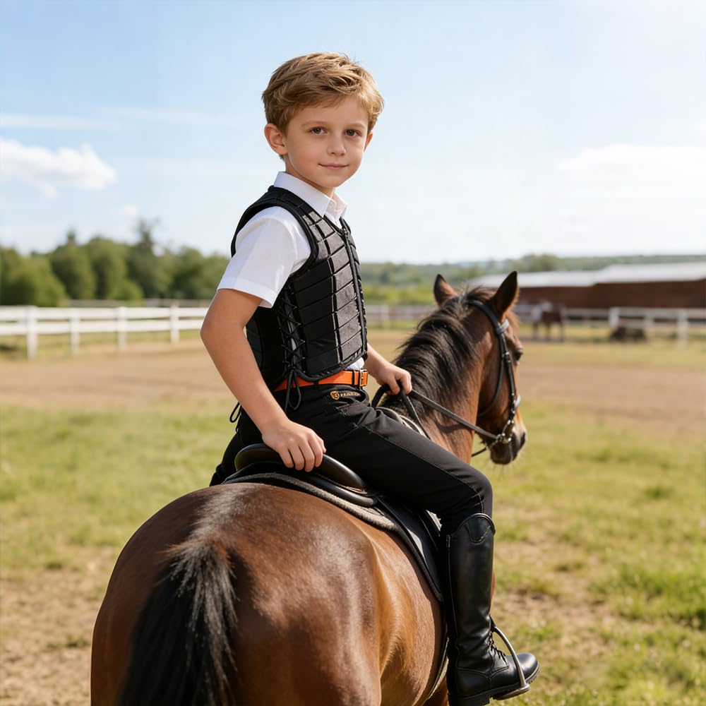 TentHome Gilet Equitation pour Enfant Femme et Homme Professionnel, Gilet de Protection Equitation Adulte EVA Haute Densité, Equipement Protection Dorsale Équitation, Affaire Protege Dos Equitation