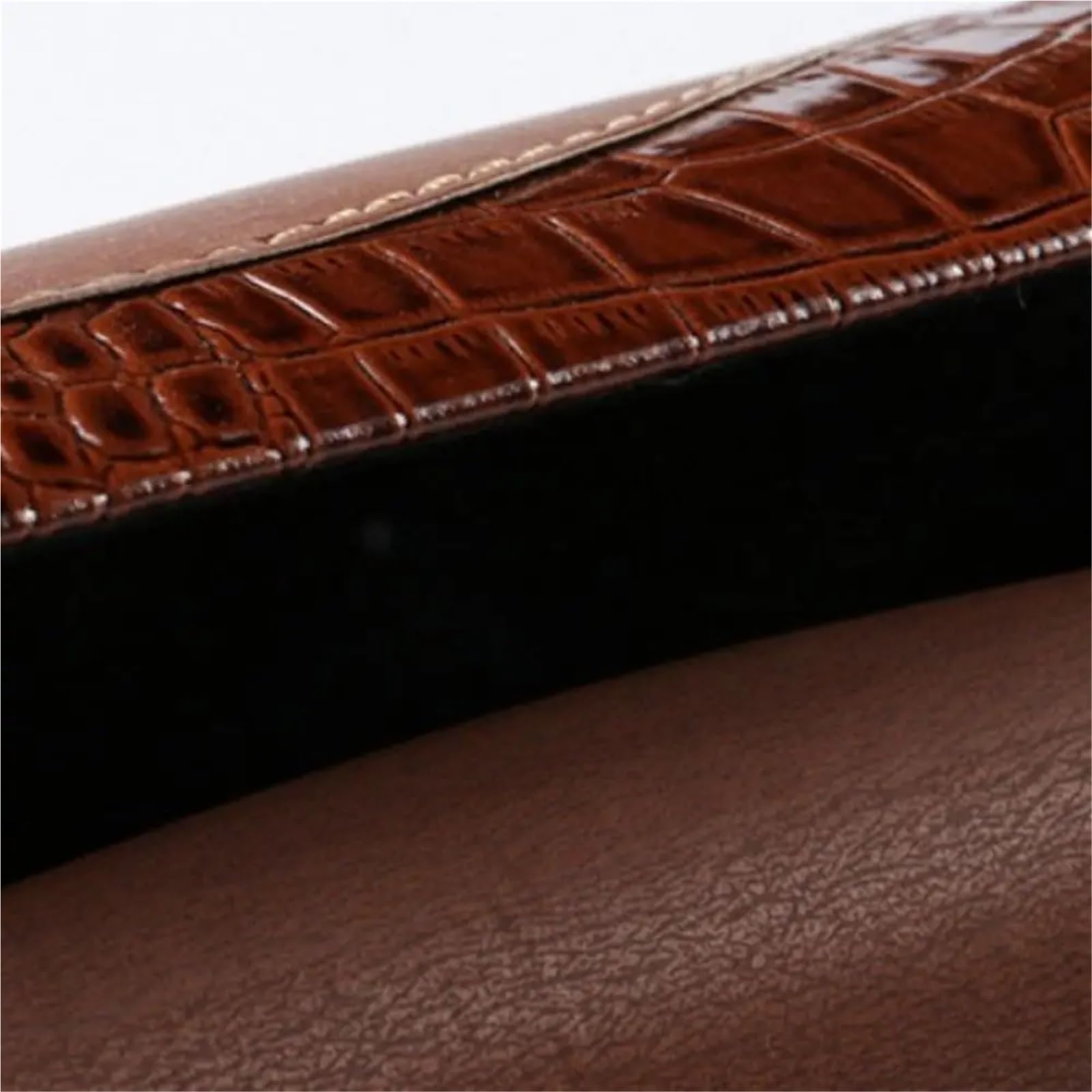 Brillenetui 2 Stück magnetische Brillenetui aus Leder, Flacher Spiegel, Sonnenbrillenetui, Aufbewahrungsbox, leicht, tragbar, weich, Paketbox(Brown)