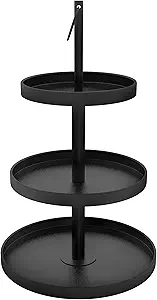 Cupcake Stand for 50 Cupcakes, Halloween Cupcake Stand Metal 3 Tier Cupcake Tower Black Tiered Tray Stand Cupcake Holder Stand Cake Stand Serving Trays Dessert Stands with Handle for Party