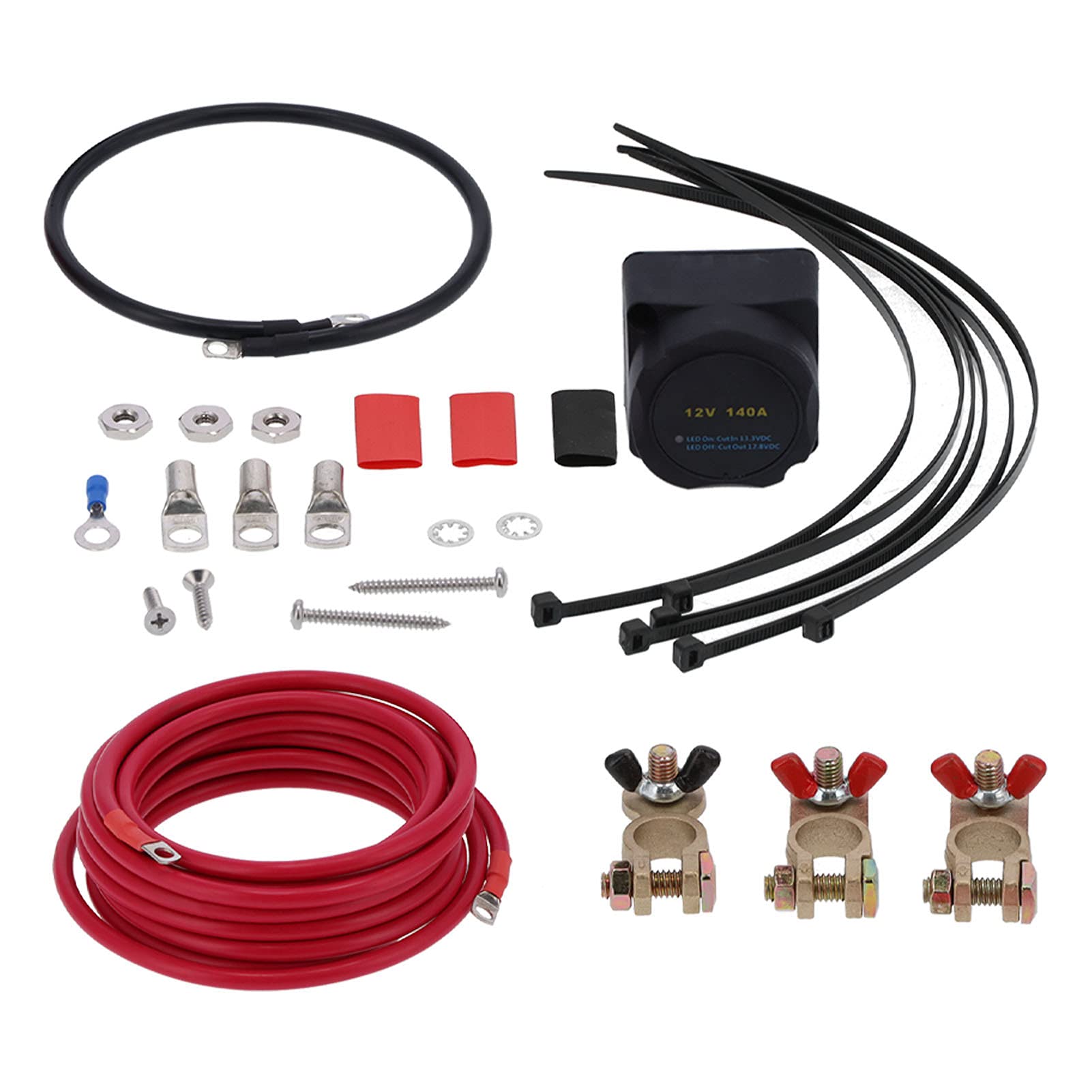 Jeanoko Kit Isolatore Batteria Intelligente Impermeabile con relè di Tensione per Veicoli Fuoristrada per Impieghi Gravosi 12V 140A