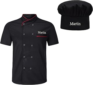 Custom Chef Coats Personalized Embroidered Chef Uniform Hat Sets Short Sleeve Unisex Chef Jacket for Kitchen Restaurant Hotel