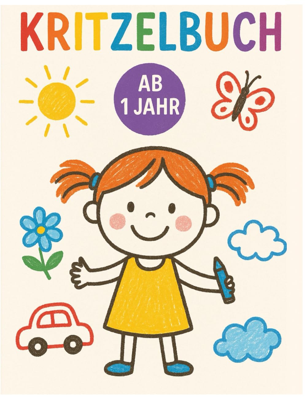 Mein erstes Kritzelbuch – ab 1 Jahr: 50 einfache Ausmalbilder für kleine Hände