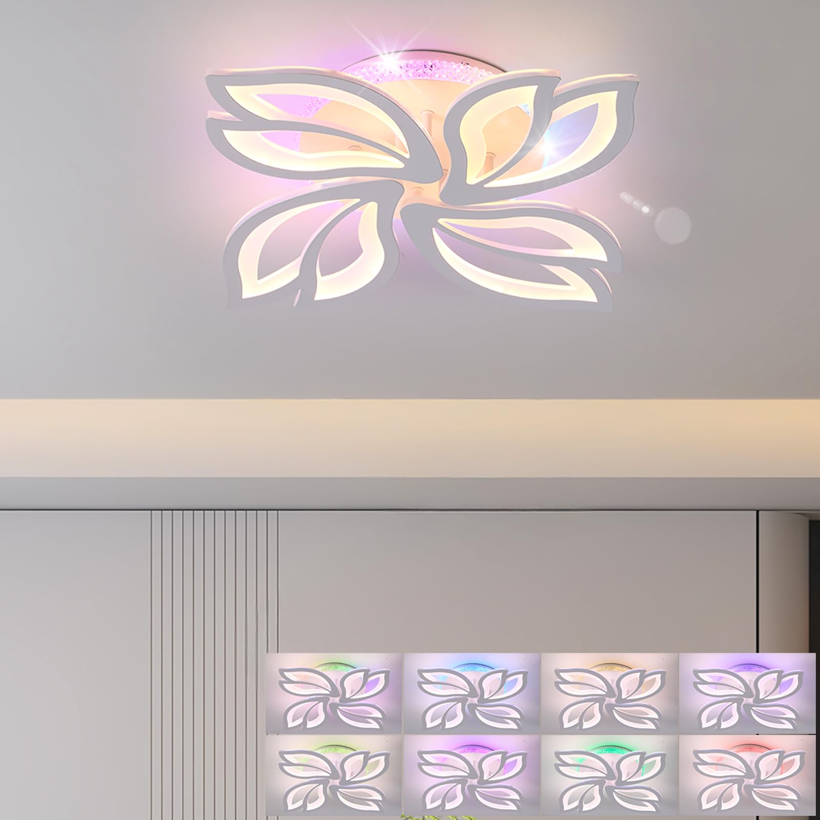 STCH Led Ceiling Light Living Room Lights Ceiling Chandelier Light Fittings Ceilings Bedroom Flush Ceiling Lights Kitchen Ceiling Lights dimmable Ceiling Lamps with Remote 3000-6000k Home Decoration