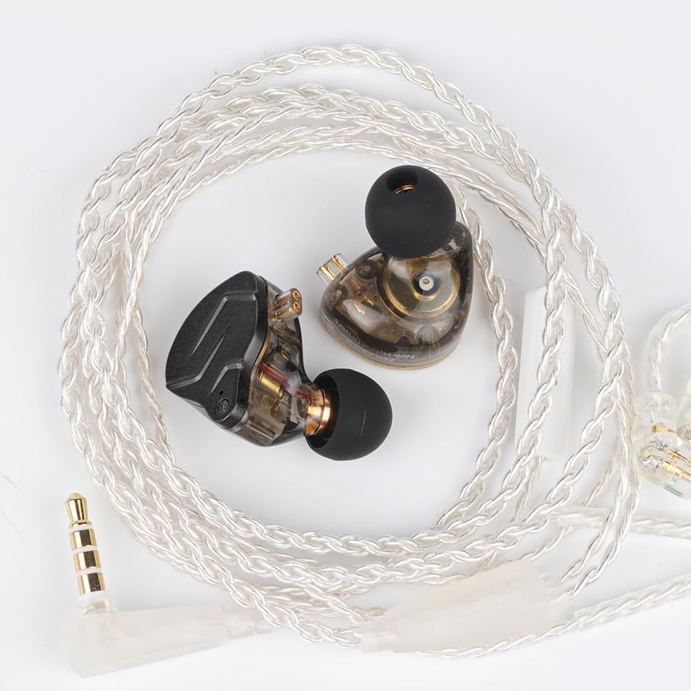 KZ ZSN Pro X Hybrid HiFi Earphones, 1BA + 1DD Dual Driver, Zinc Alloy Metal Shell, Detachable Recessed 2Pin Cable, Ergonomic in Ear Monitor for Premium Sound (with Mic, Black)