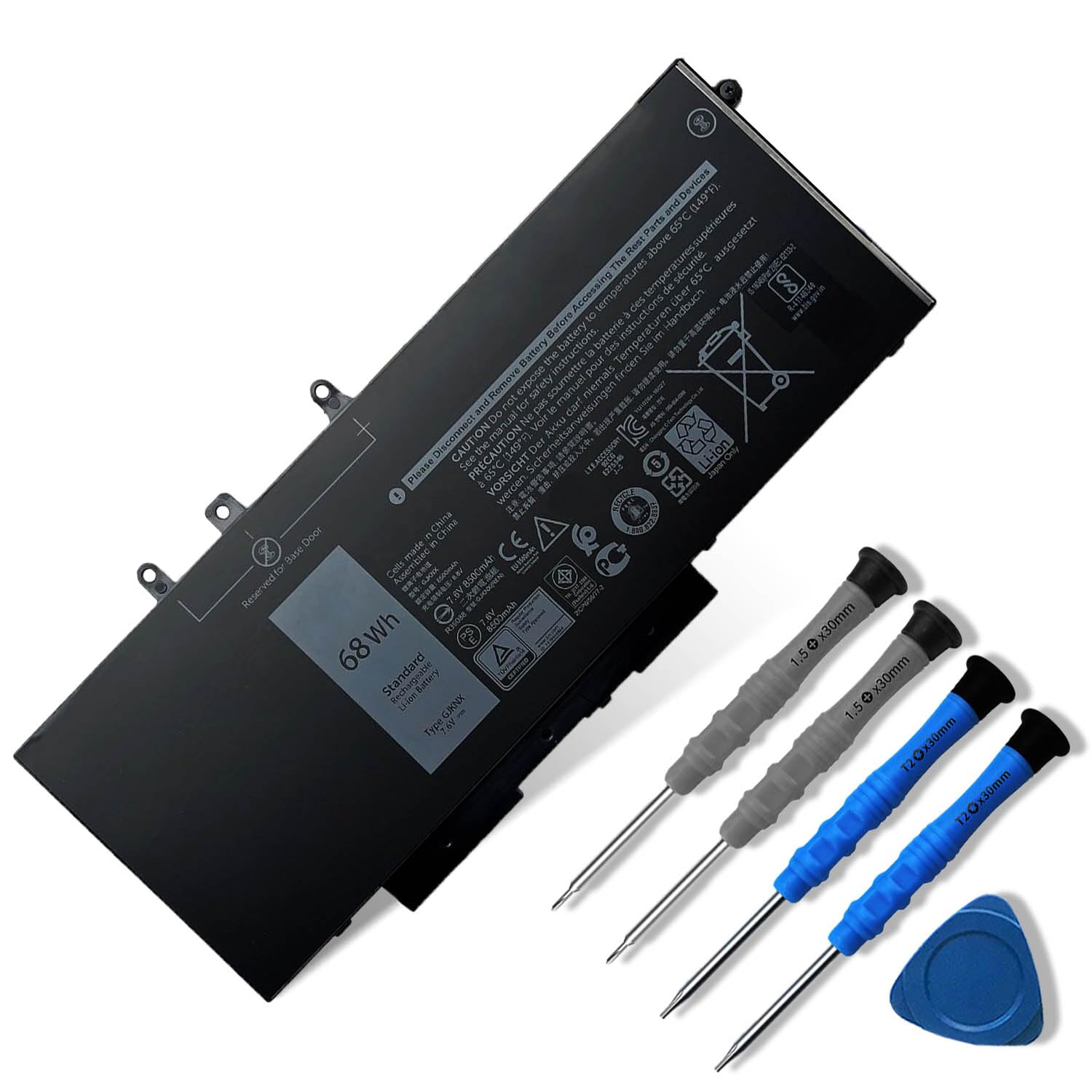 K KYUER 68WH GJKNX Batería para DELL Latitude 5280 5288 5290 5480 5488 5490 5491 5495 5580 5590 5591 Precision 15 3520 3530 Mobile Workstation GD1JP 5YHR4 FPT1C KCM82 MT31P DV9NT 451-BBZG 451-BBXV