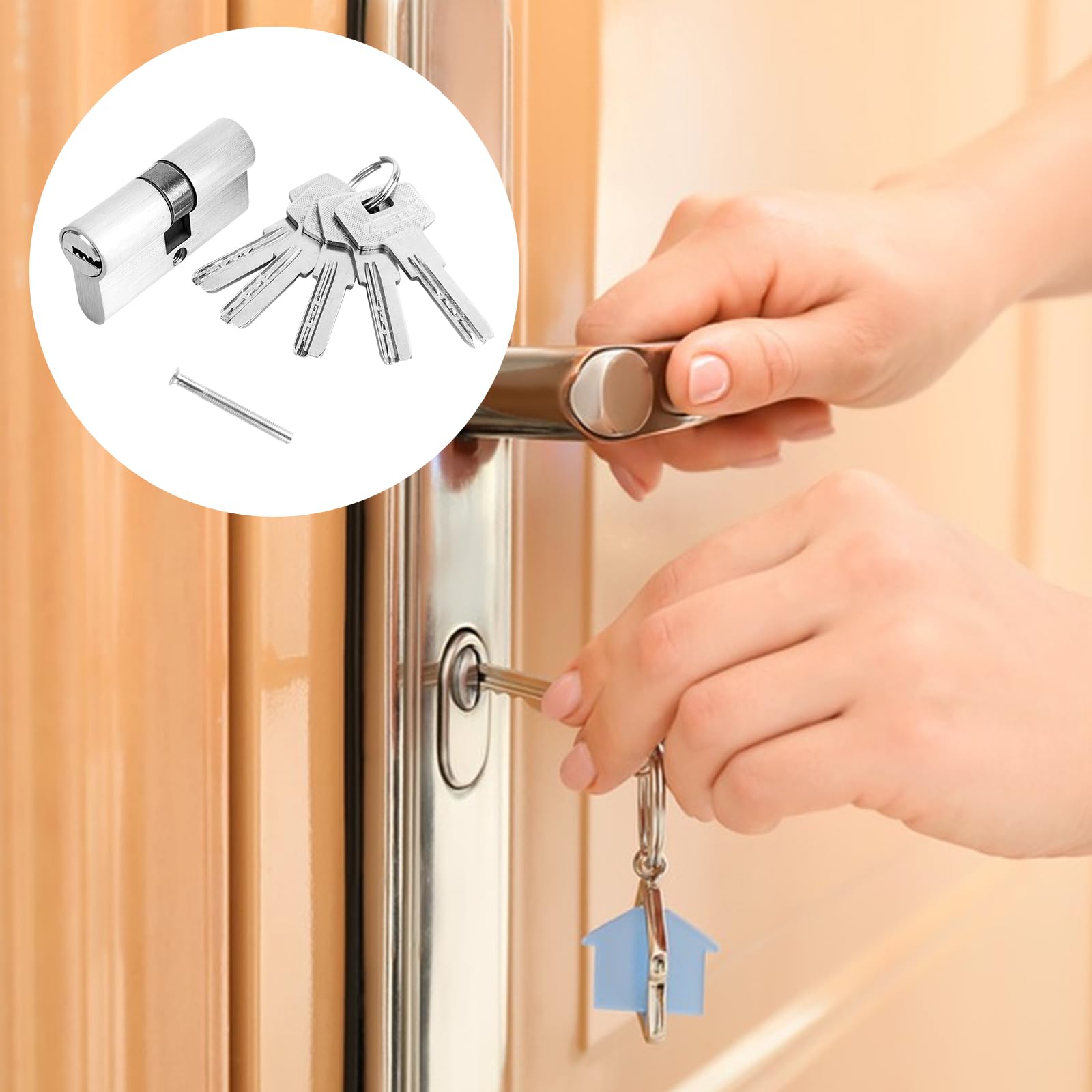 Serratura A Chiavistello Design 5 Per Porta D'ingresso, Cilindro Da 40 Mm Acciaio 3 Chiavi Bronzo Thirard 3150260715057