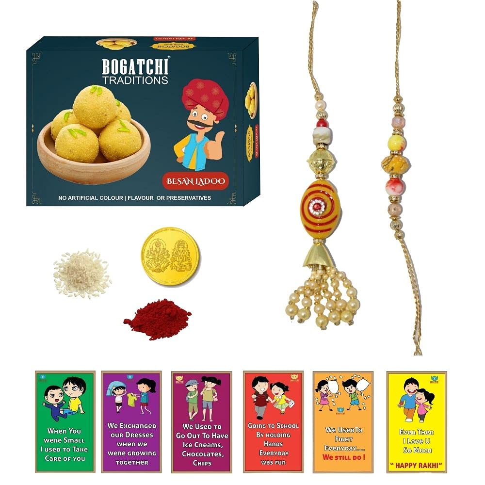 BOGATCHI Rakhigift for Brother and Bhabhi with Sweets|Elegant Rakhi Combo| Ladoo with LumbaSet| Moli Rakhi Lumba Set of 2| Bhaiya Bhabhi RakhiSet with Sweets|LMBLa3-picture-19