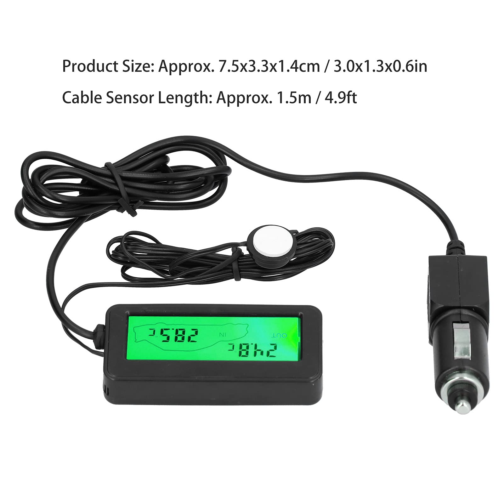 Alvinlite Mini thermomètre thermomètre numérique Compteur de température de Voiture pour Voiture intérieur extérieur(Vert)