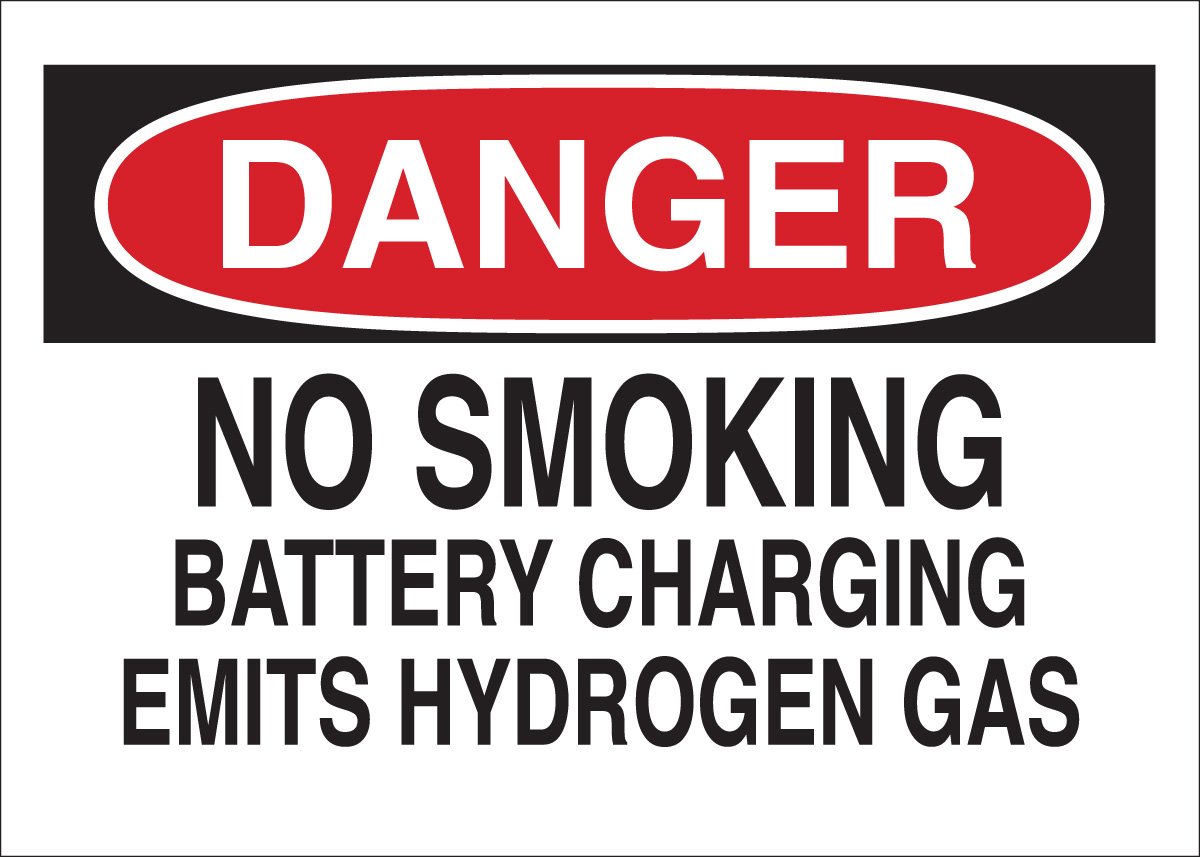 Panneau de sécurité hydrogène Brady No Smoking Battery Charging en aluminium 40898 - 2