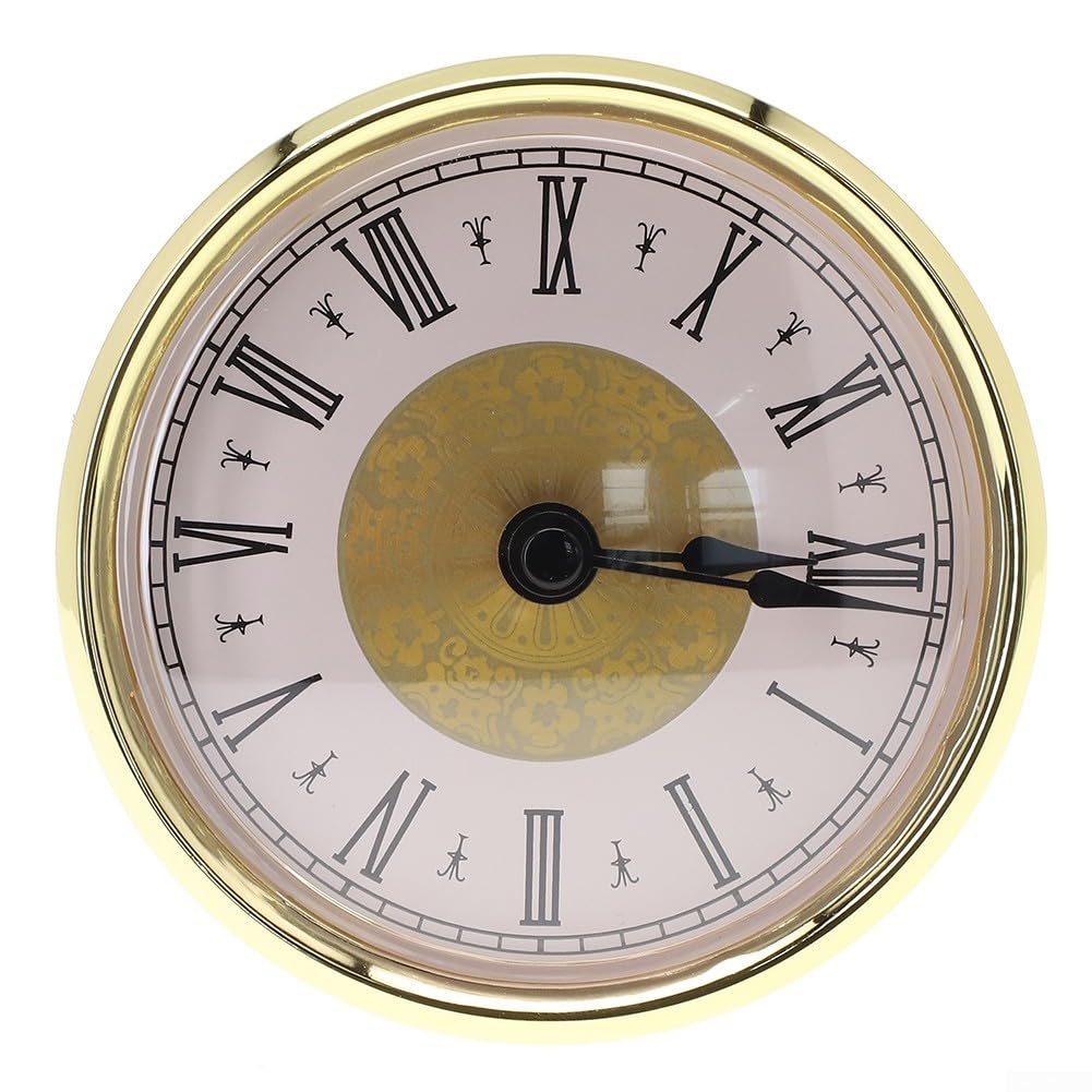 Zoegneer Arabische Ziffern Quarzuhr-Einsatz DIY Uhr Reparatur 80 mm Durchmesser runde Uhr Einsatz (Gold A)